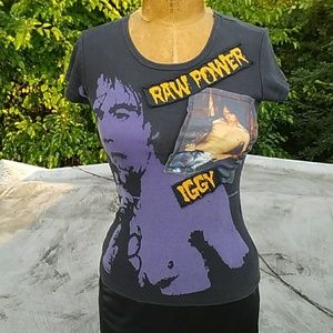 Iggy Pop customized punk tee by Glamhead sz S